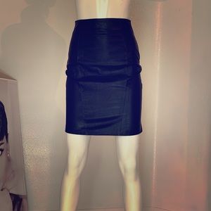 Vintage Etienne Aigner 100% Leather Skirt By CHIA